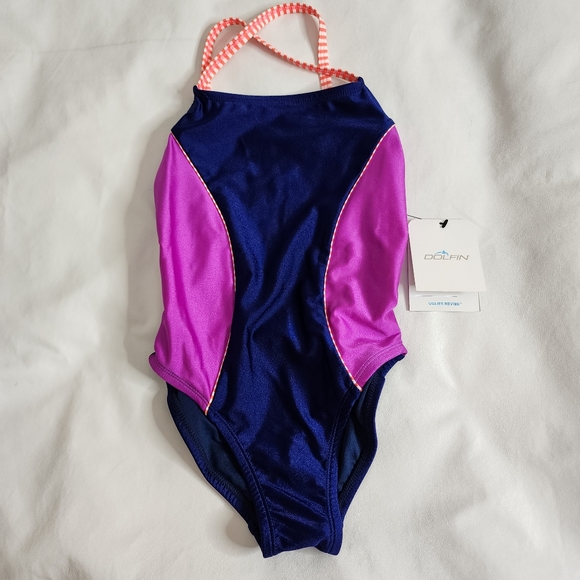 Dolfin Uglies Competition Swimsuit One Piece Revibe Hi-Shine Indigo Size 28 NWT - Picture 3 of 16